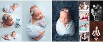 Newborn photo shoot in the studio, babygirl 14 days old